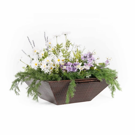 The Outdoor Plus 24 Maya Hammered Copper Planter & Water Bowl OPT-24SCPW